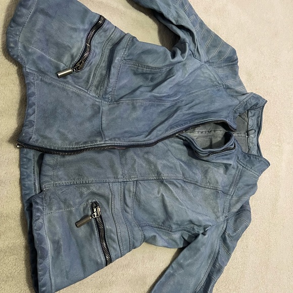 Luxury Artico blue leather jacket! Authentic! - Picture 5 of 5